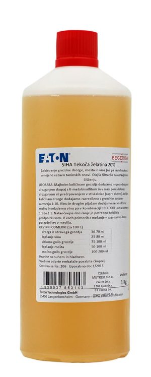 Tekoča želatina za bistrenje drozg in pijač